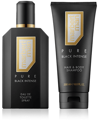 Marbert Man Pure Black Intense 125 ml EdT Set met Hair and Body Shampoo