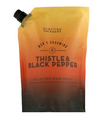 Scottish Fine Soaps Men's Grooming Thistle & Black Pepper All-in-One-Wash Refill (1200 ml)