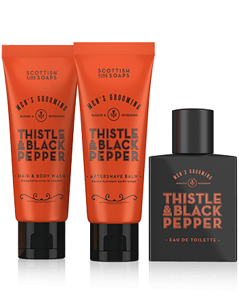 Scottish Fine Soaps Men's Grooming Thistle & Black Pepper Set met Aftershave Balsem