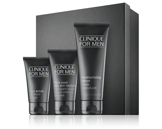 Clinique for Men Set met olievrije moisturizer, facewash en scrub