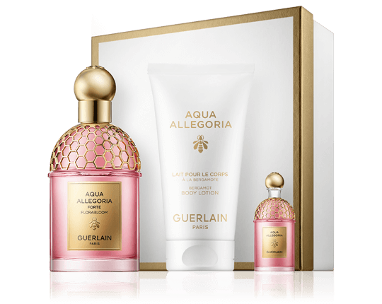 Guerlain Aqua Allegoria 75 ml EdP Set met Florabloom EdP Spray, Mini EdP & Body Lotion