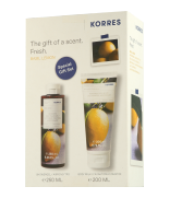 Korres Basil Lemon Set met bodyreiniger & bodymilk Douchegel