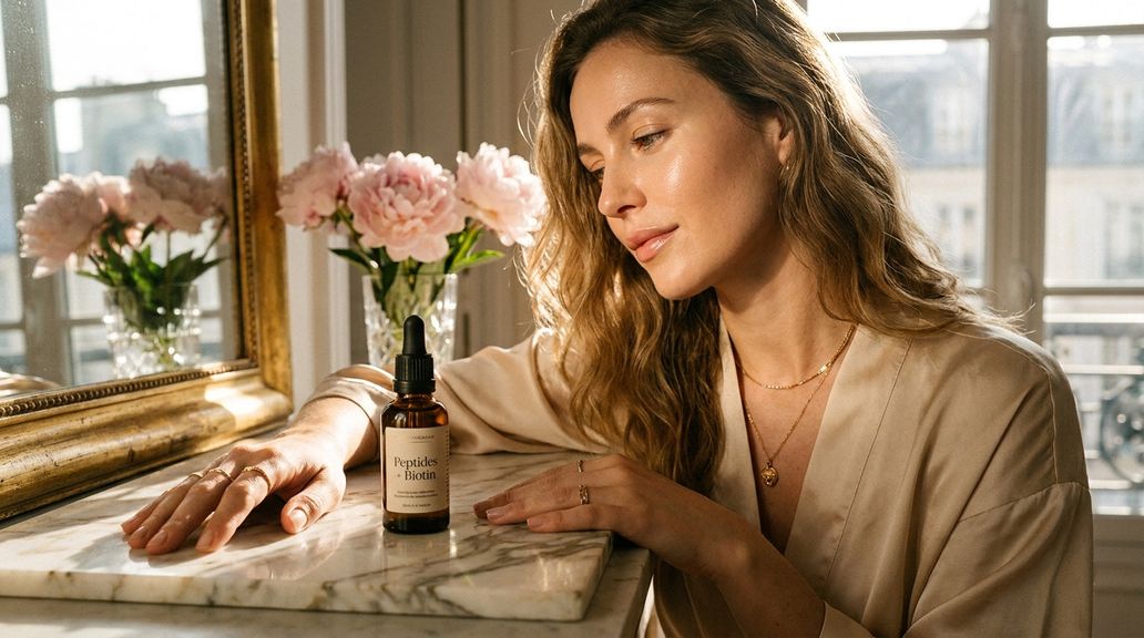 Welke cosmetische werkstoffen (bijv. cafeïne, biotine, peptiden) worden in haarverzorgingsproducten specifiek gepromoot ter ondersteuning van haargroei?