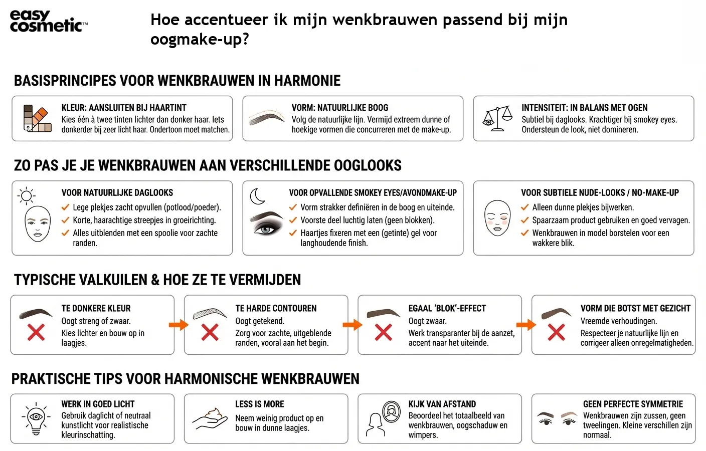 Hoe accentueer ik mijn wenkbrauwen passend bij mijn oogmake-up?