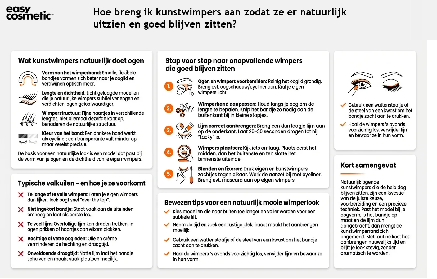 Hoe breng ik kunstwimpers aan zodat ze er natuurlijk uitzien en goed blijven zitten?