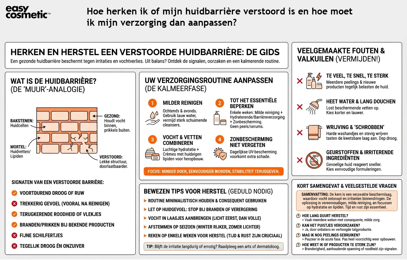 Hoe herken ik of mijn huidbarrière verstoord is en hoe moet ik mijn verzorging dan aanpassen?