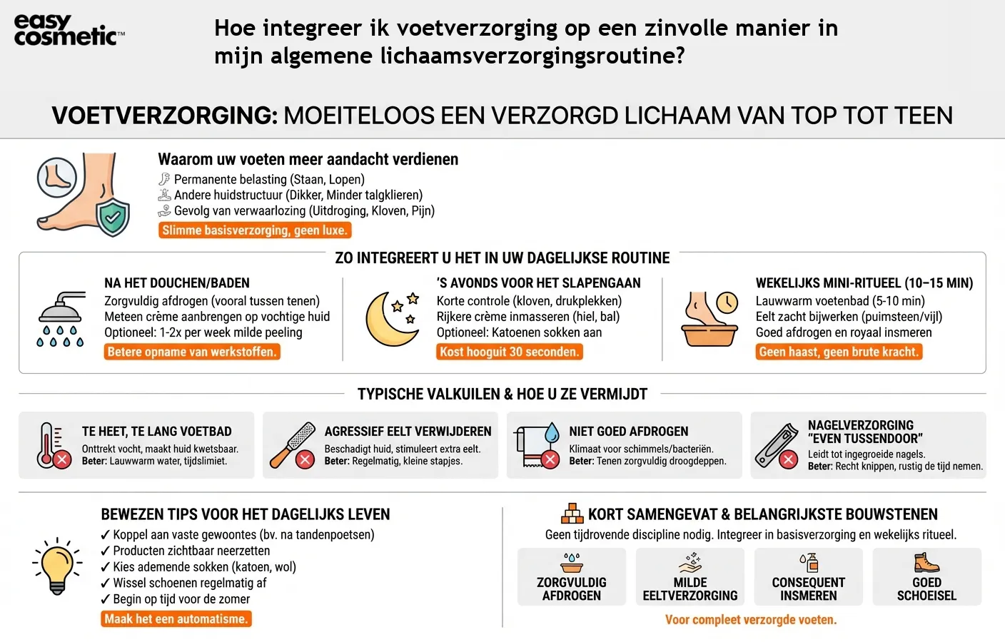 Hoe integreer ik voetverzorging op een zinvolle manier in mijn algemene lichaamsverzorgingsroutine?