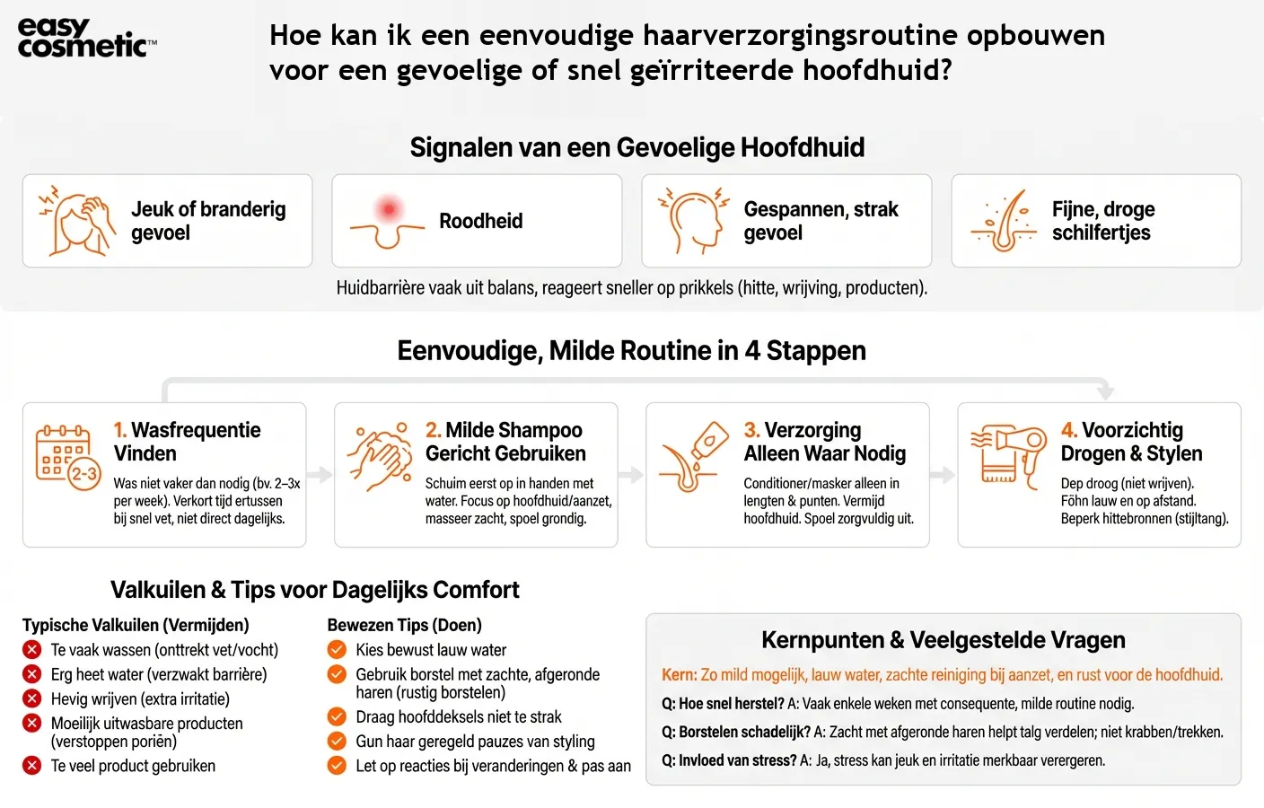 Hoe kan ik een eenvoudige haarverzorgingsroutine opbouwen voor een gevoelige of snel geïrriteerde hoofdhuid?