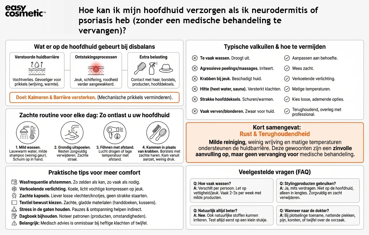 Hoe kan ik mijn hoofdhuid verzorgen als ik neurodermitis of psoriasis heb (zonder een medische behandeling te vervangen)?