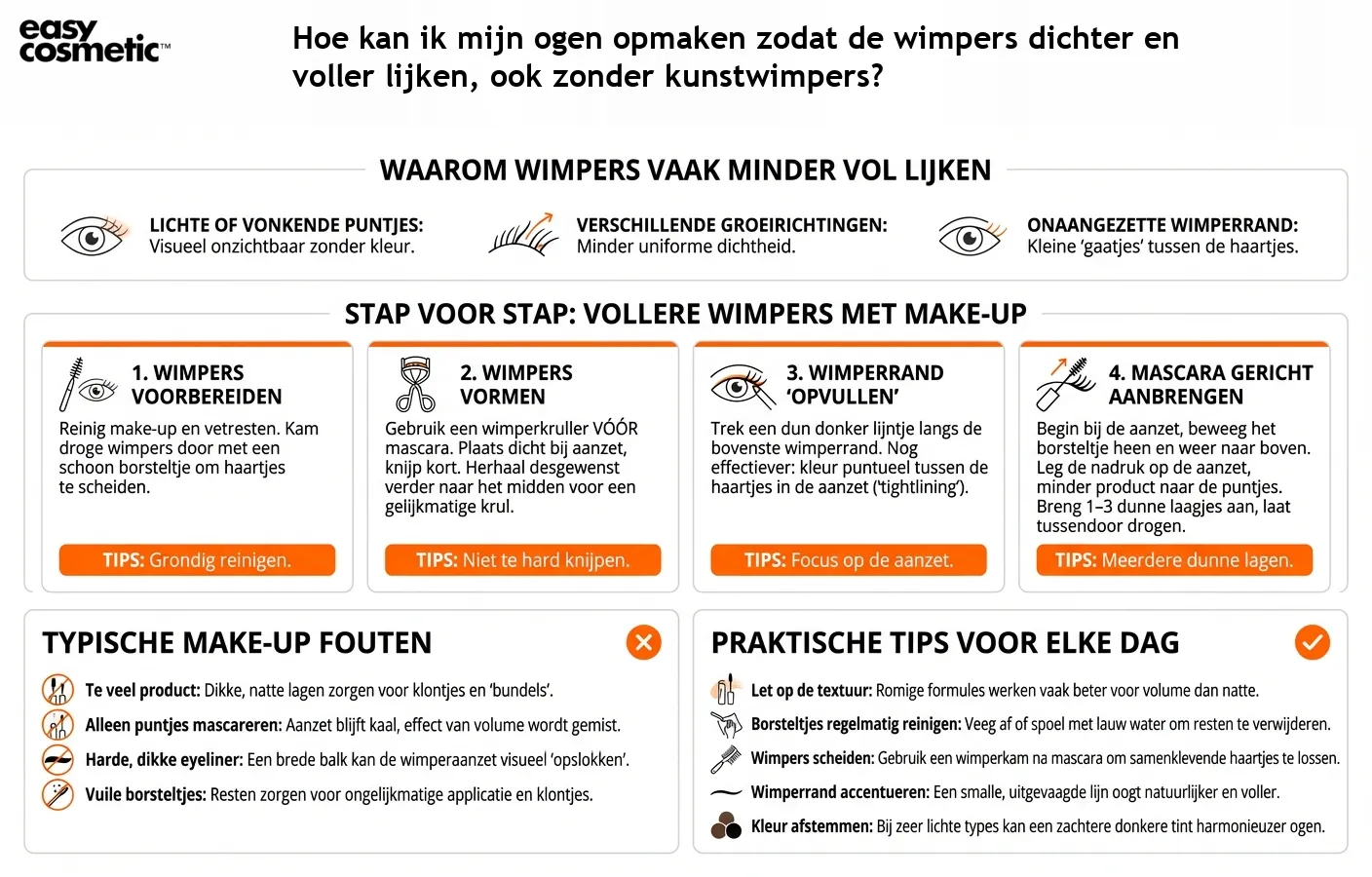 Hoe kan ik mijn ogen opmaken zodat de wimpers dichter en voller lijken, ook zonder kunstwimpers?