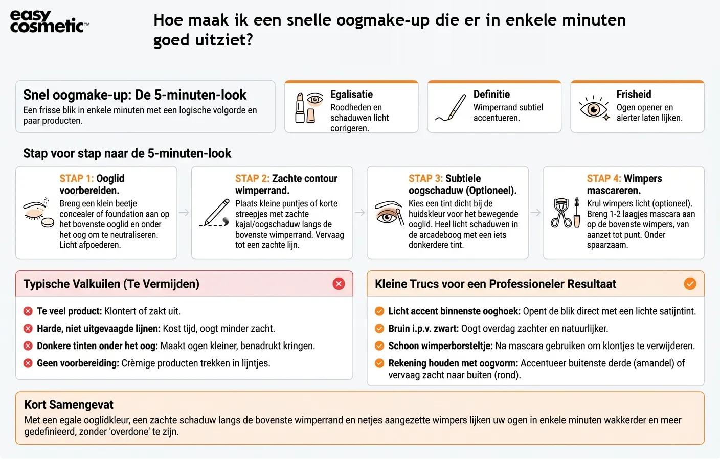 Hoe maak ik een snelle oogmake-up die er in enkele minuten goed uitziet?
