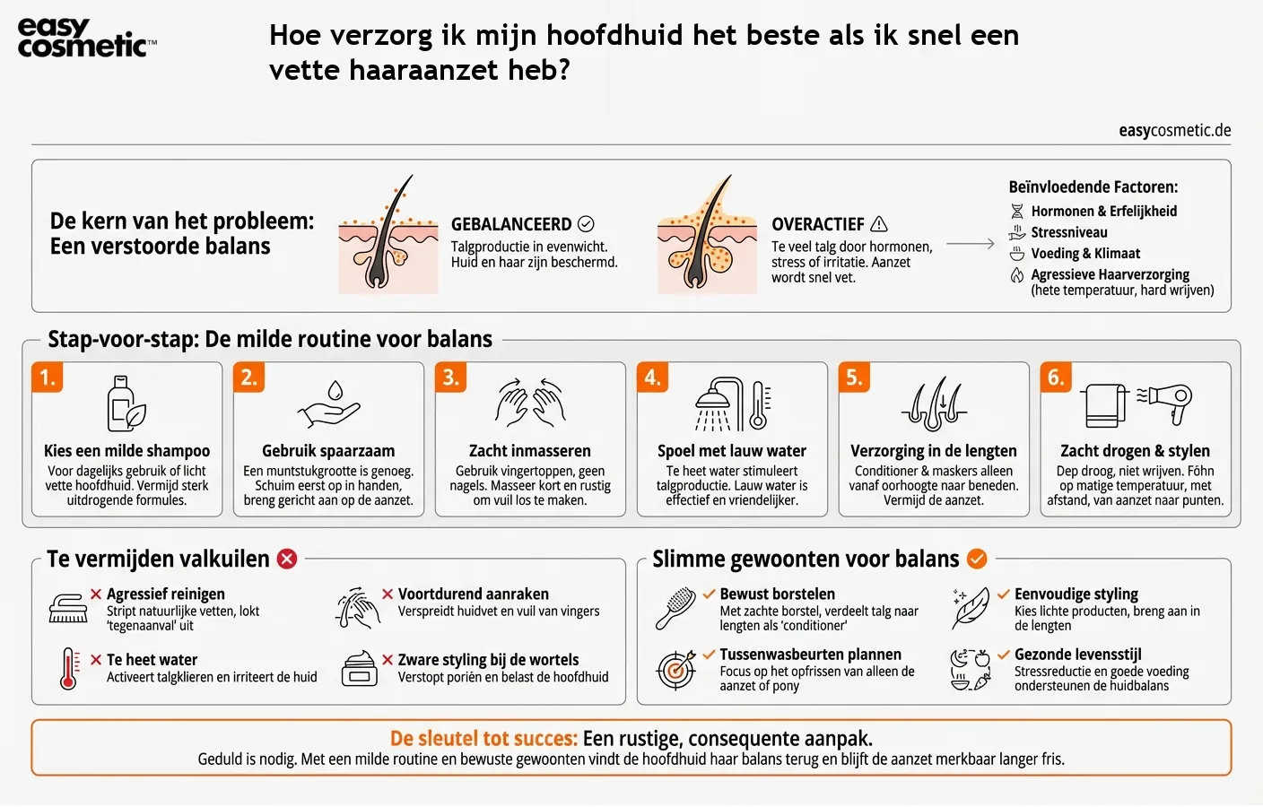 Hoe verzorg ik mijn hoofdhuid het beste als ik snel een vette haaraanzet heb?