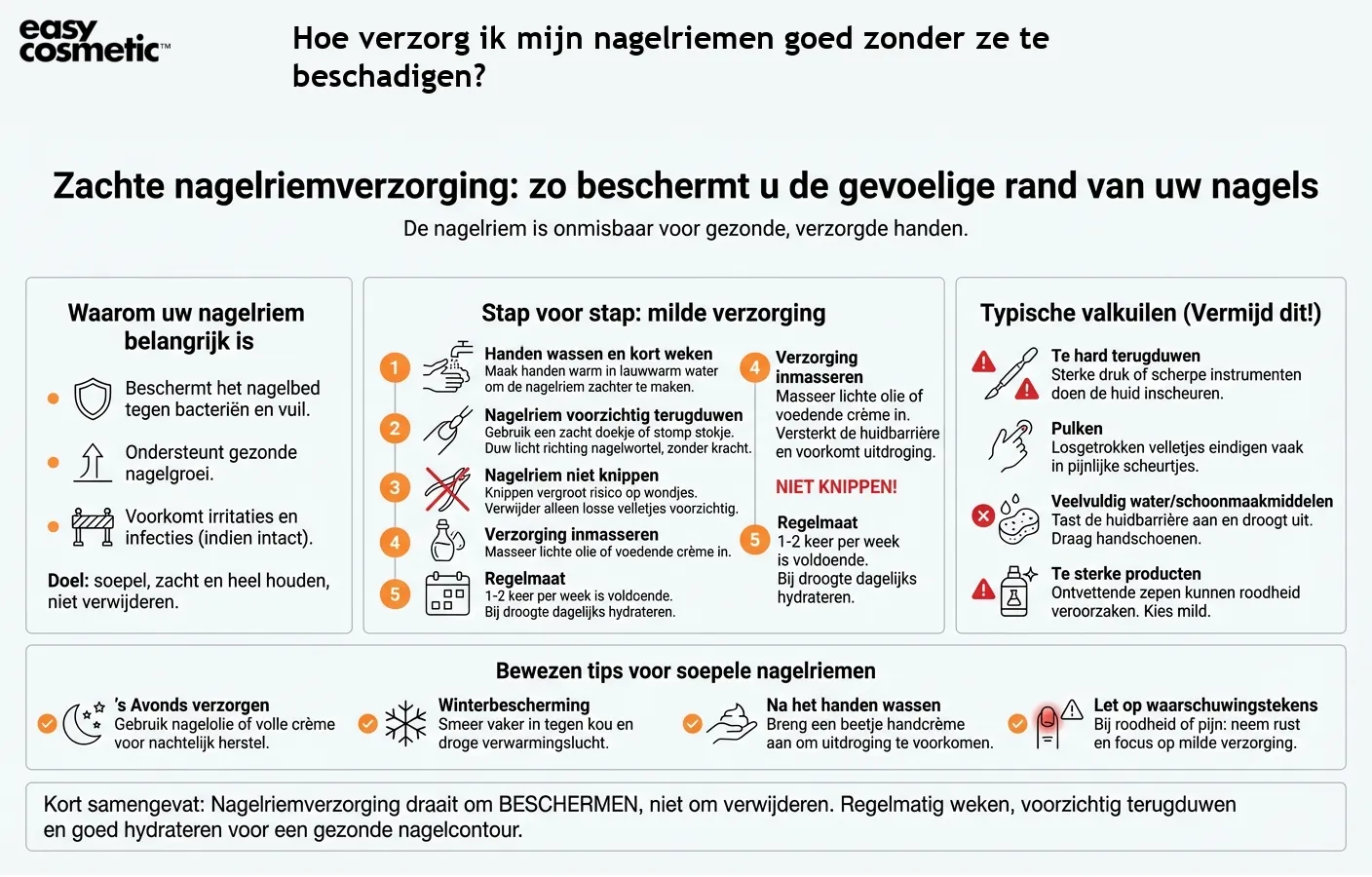 Hoe verzorg ik mijn nagelriemen goed zonder ze te beschadigen?