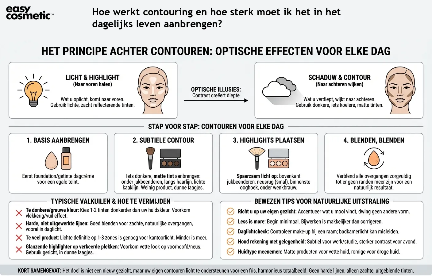 Hoe werkt contouring en hoe sterk moet ik het in het dagelijks leven aanbrengen?