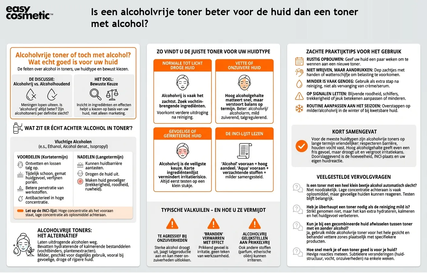 Is een alcoholvrije toner beter voor de huid dan een toner met alcohol?