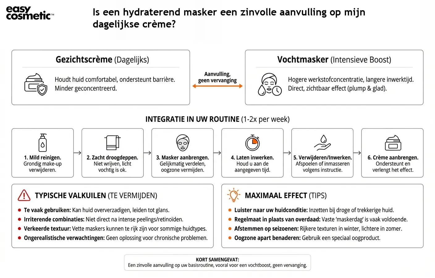 Is een hydraterend masker een zinvolle aanvulling op mijn dagelijkse crème?
