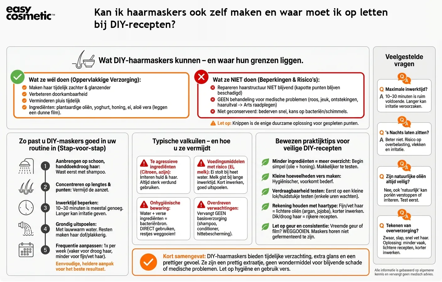 Kan ik haarmaskers ook zelf maken en waar moet ik op letten bij DIY-recepten?