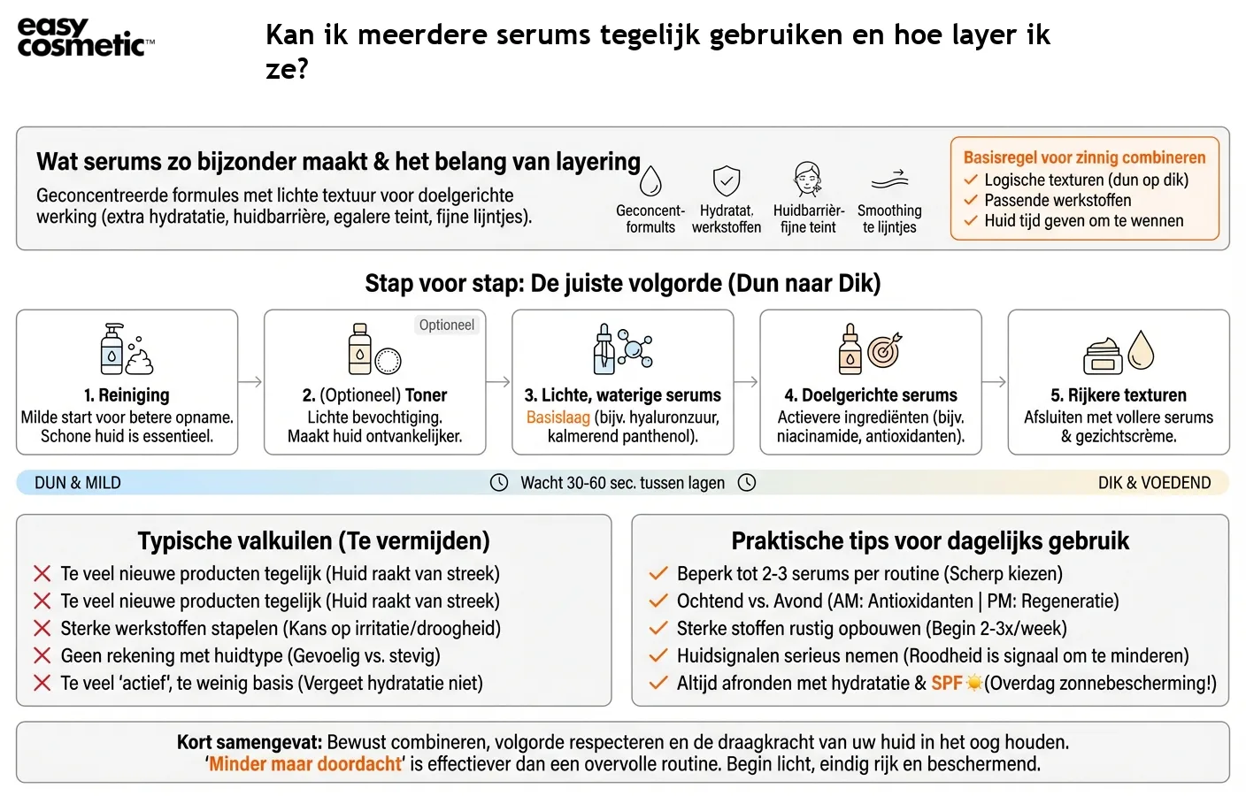 Kan ik meerdere serums tegelijk gebruiken en hoe layer ik ze?