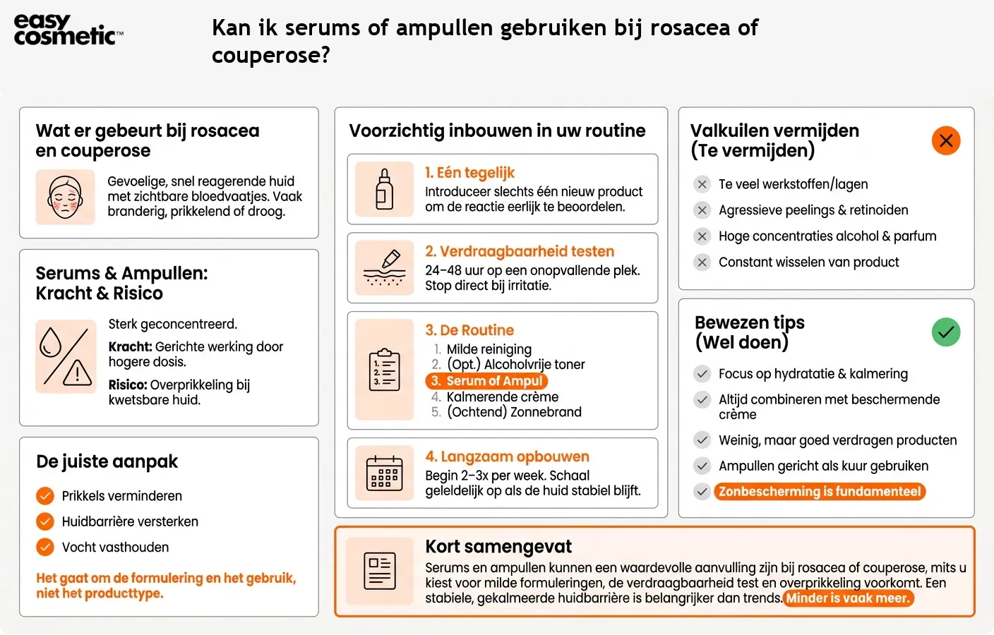 Kan ik serums of ampullen gebruiken bij rosacea of couperose?