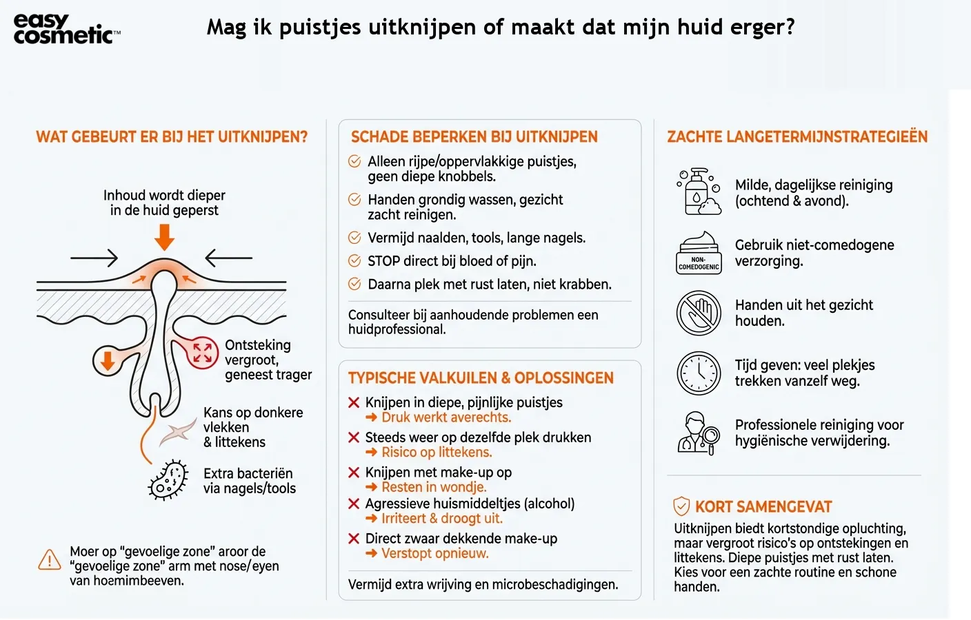 Mag ik puistjes uitknijpen of maakt dat mijn huid erger?
