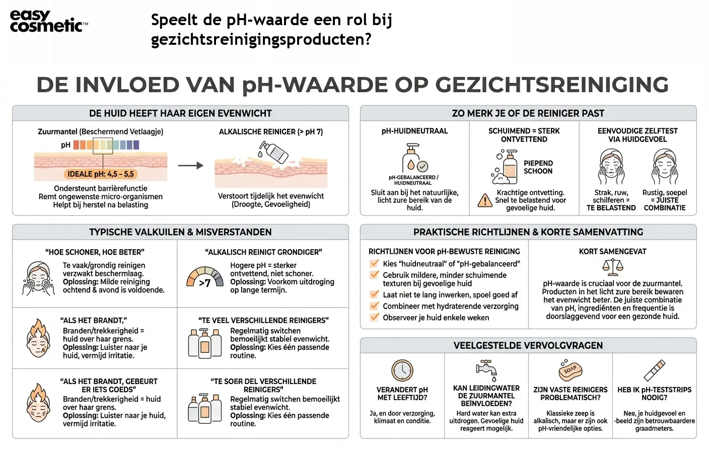 Speelt de pH-waarde een rol bij gezichtsreinigingsproducten?