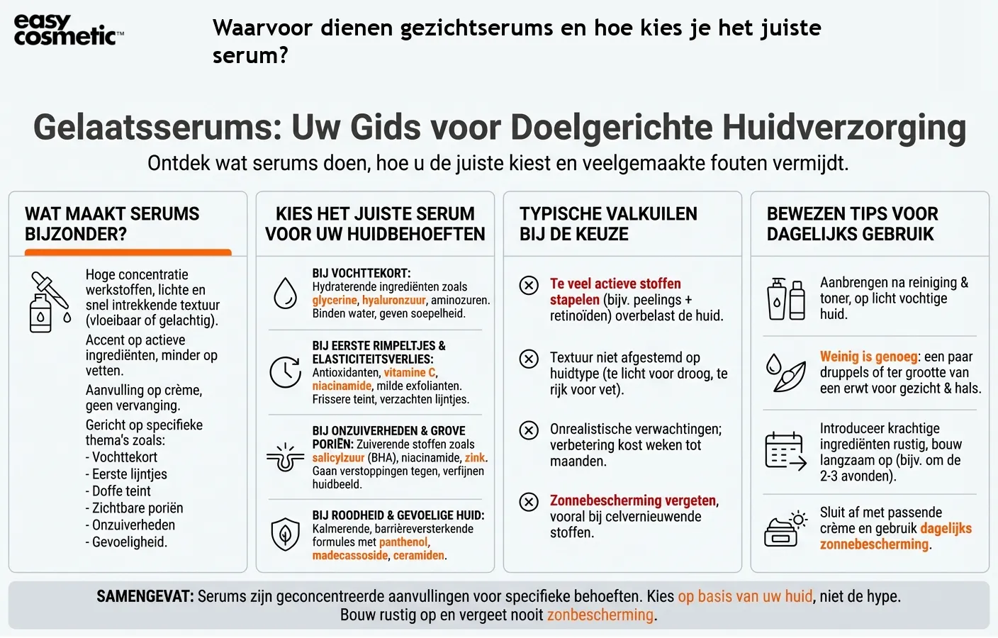 Waarvoor dienen gezichtserums en hoe kies je het juiste serum?