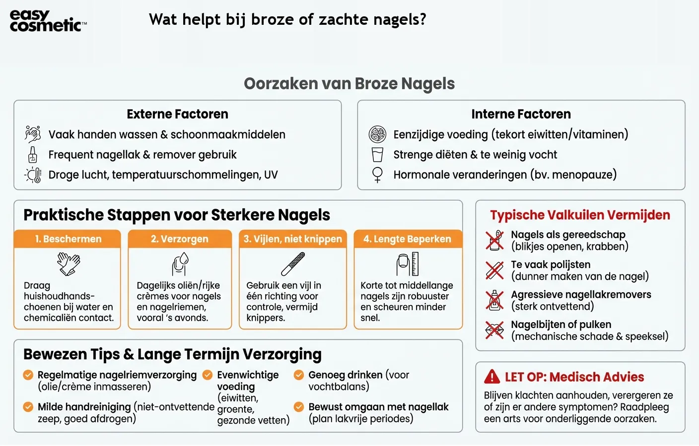 Wat helpt bij broze of zachte nagels?