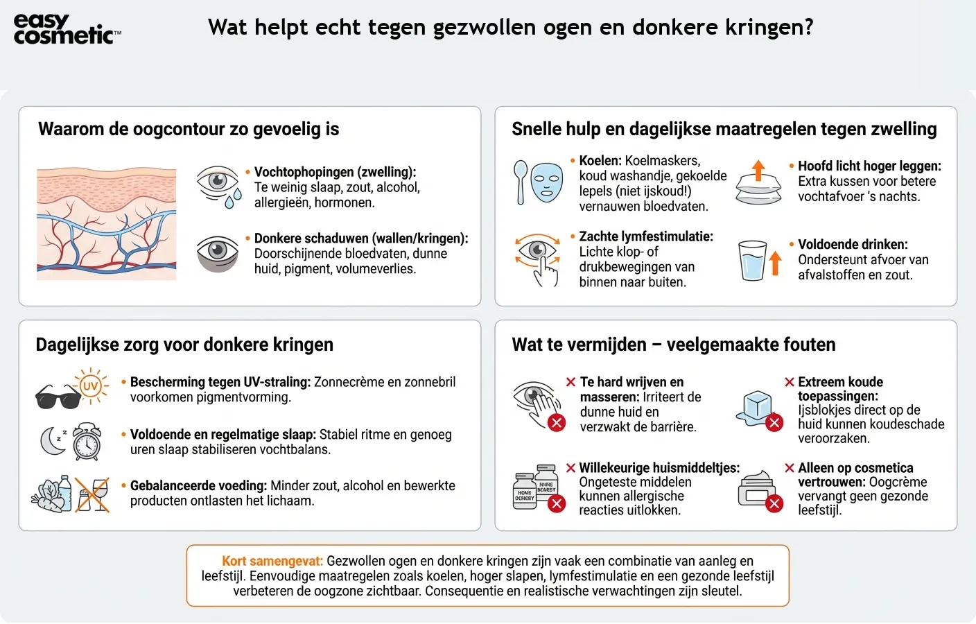 Wat helpt echt tegen gezwollen ogen en donkere kringen?