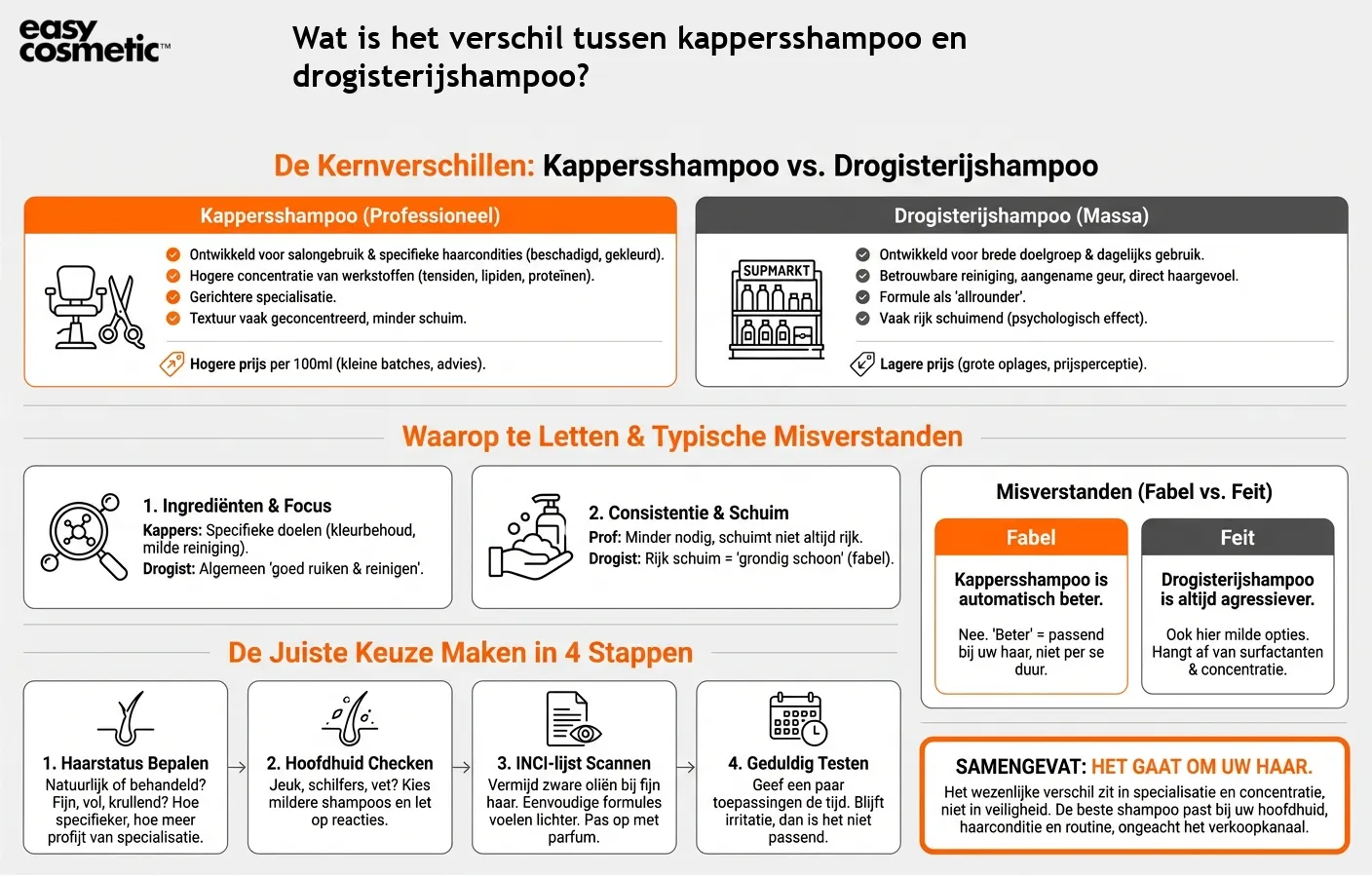 Wat is het verschil tussen kappersshampoo en drogisterijshampoo?