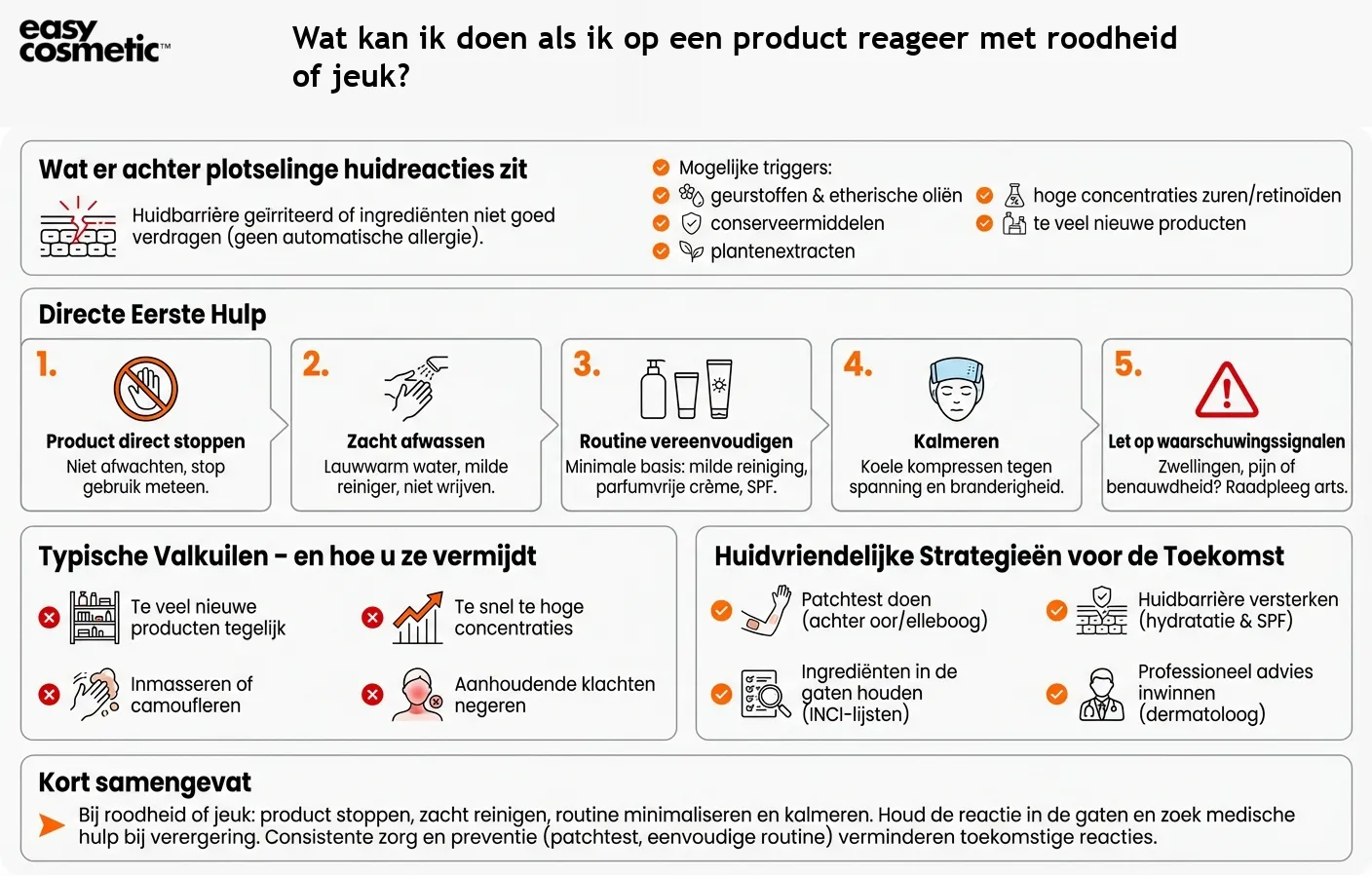 Wat kan ik doen als ik op een product reageer met roodheid of jeuk?