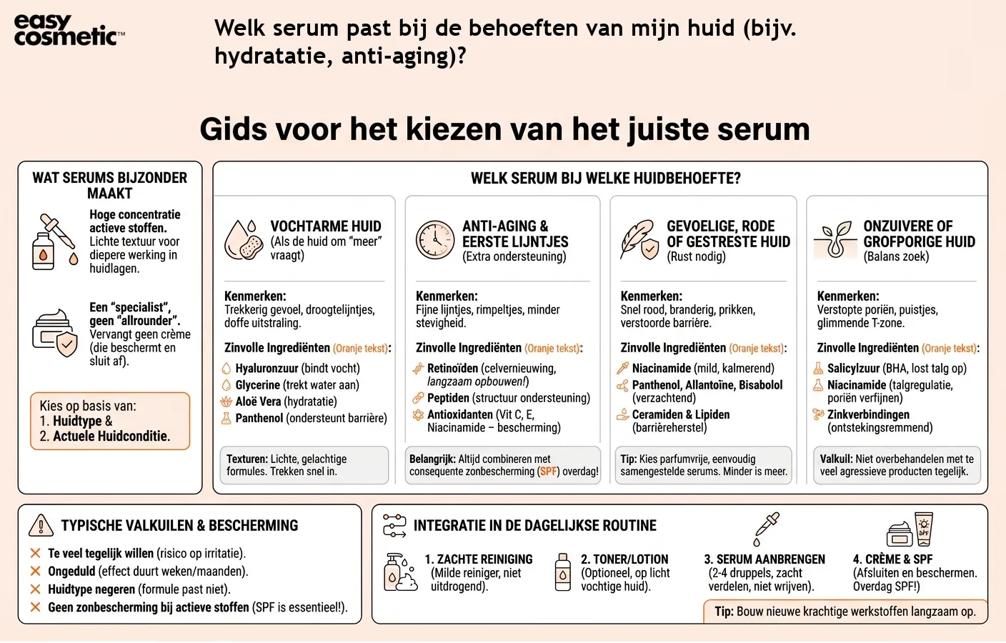 Welk serum past bij de behoeften van mijn huid (bijv. hydratatie, anti-aging)?