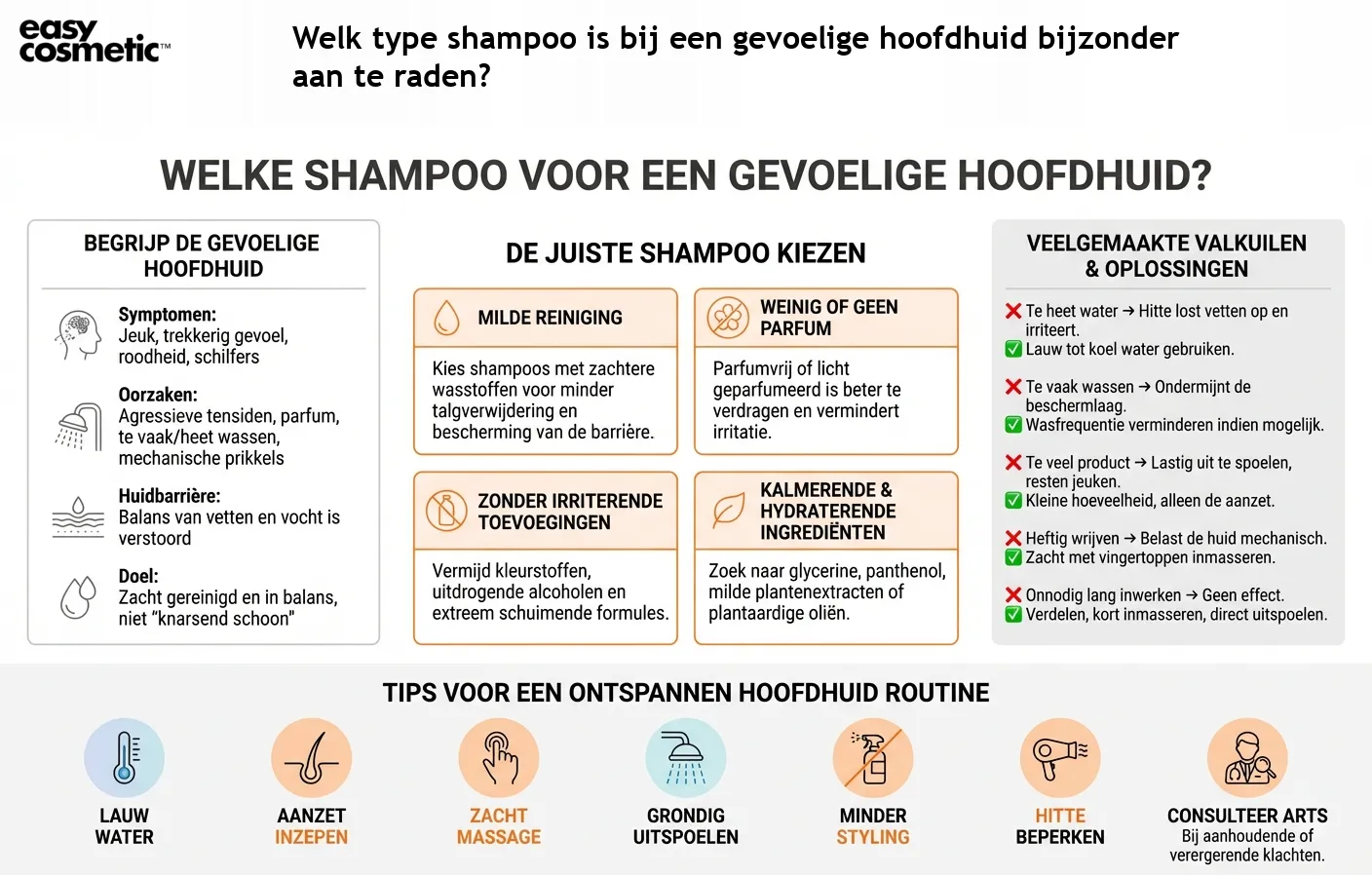 Welk type shampoo is bij een gevoelige hoofdhuid bijzonder aan te raden?