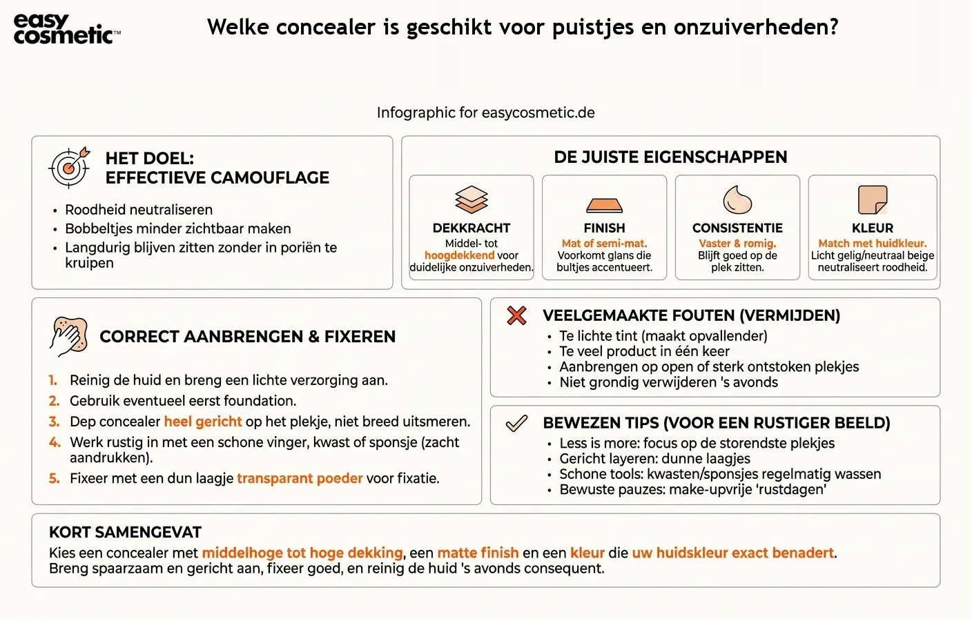 Welke concealer is geschikt voor puistjes en onzuiverheden?