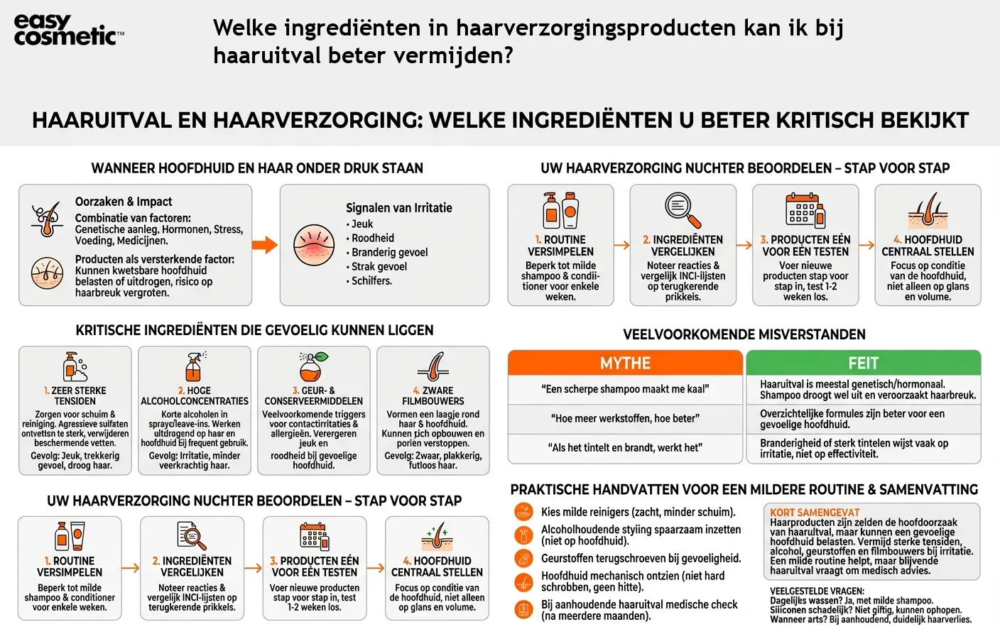 Welke ingrediënten in haarverzorgingsproducten kan ik bij haaruitval beter vermijden?
