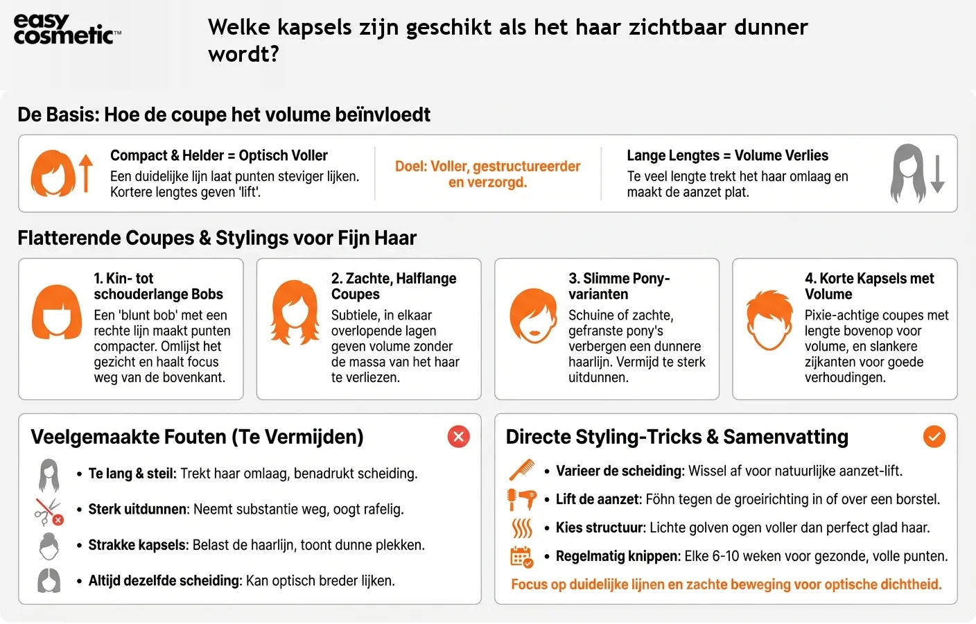 Welke kapsels zijn geschikt als het haar zichtbaar dunner wordt?