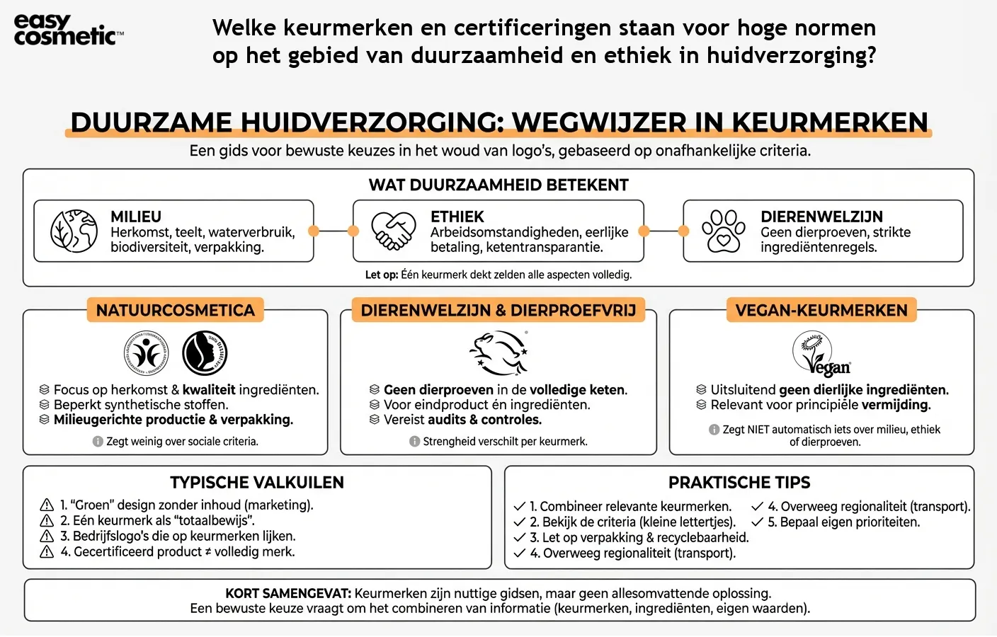 Welke keurmerken en certificeringen staan voor hoge normen op het gebied van duurzaamheid en ethiek in huidverzorging?