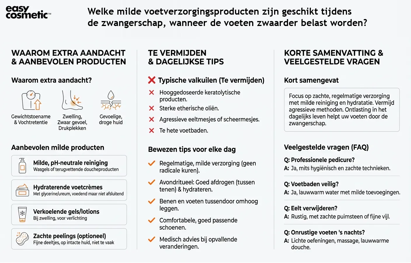 Welke milde voetverzorgingsproducten zijn geschikt tijdens de zwangerschap, wanneer de voeten zwaarder belast worden?