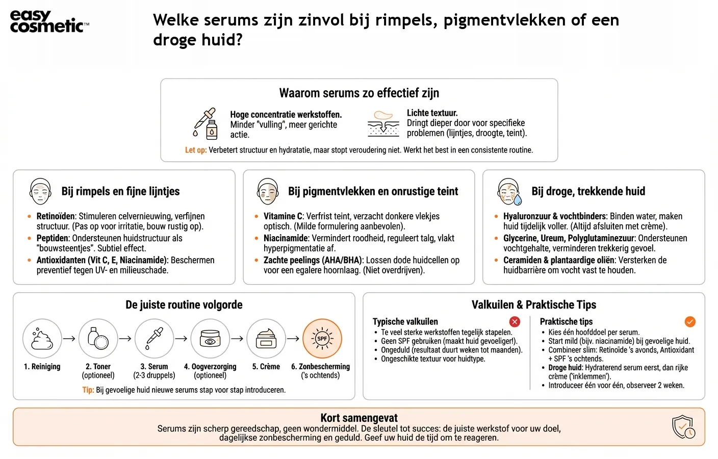 Welke serums zijn zinvol bij rimpels, pigmentvlekken of een droge huid?