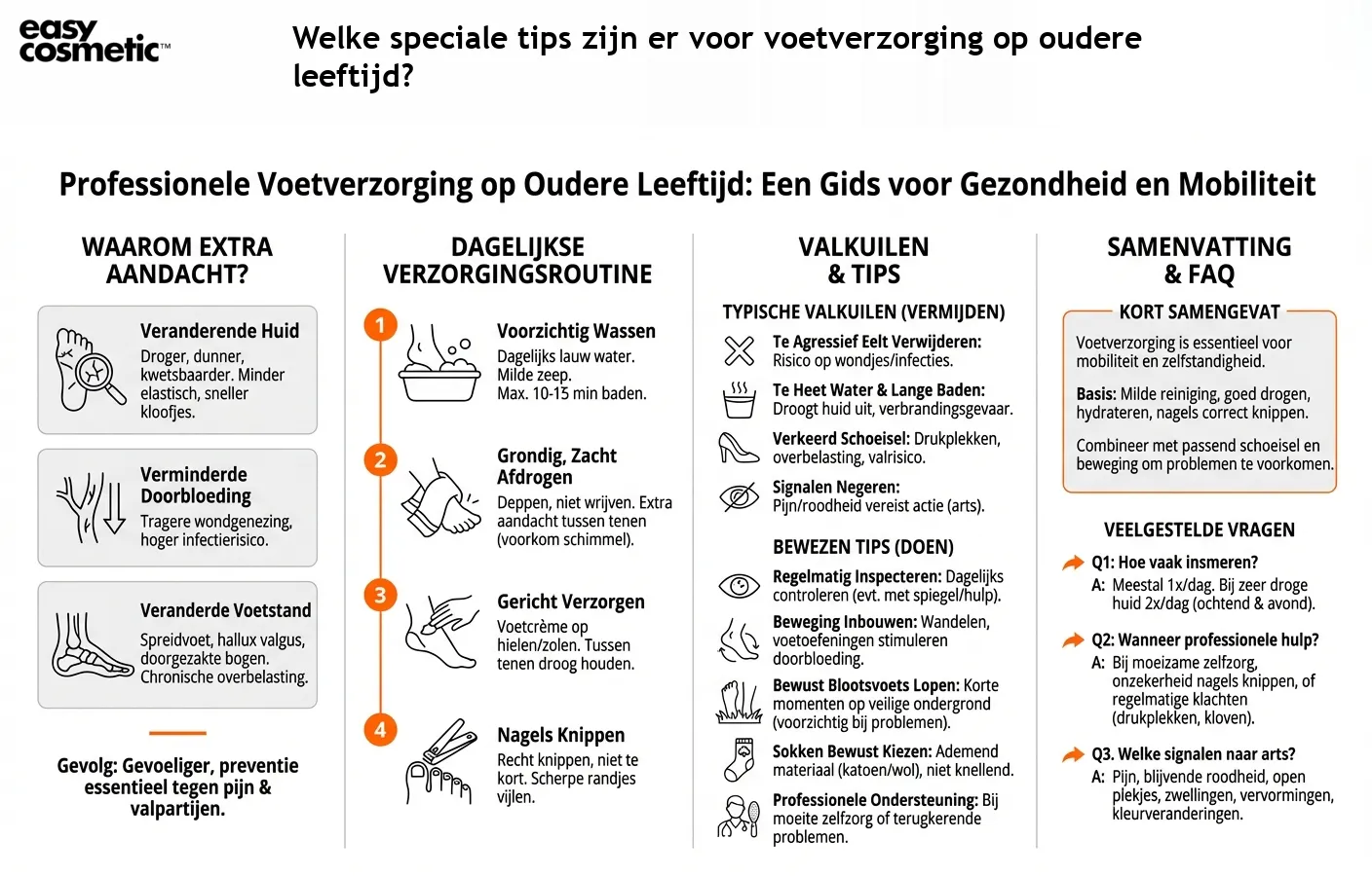 Welke speciale tips zijn er voor voetverzorging op oudere leeftijd?