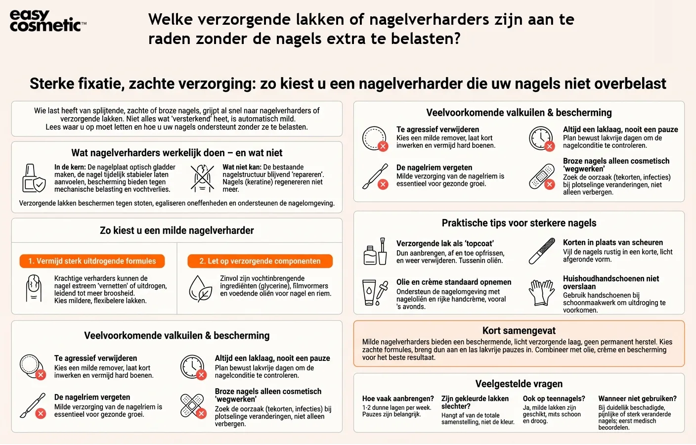 Welke verzorgende lakken of nagelverharders zijn aan te raden zonder de nagels extra te belasten?