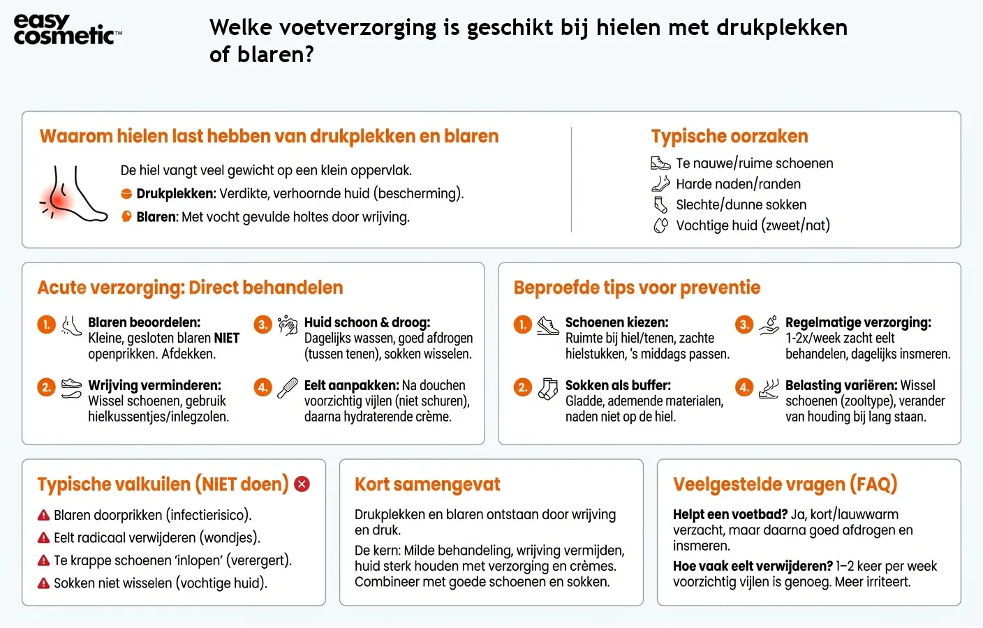 Welke voetverzorging is geschikt bij hielen met drukplekken of blaren?