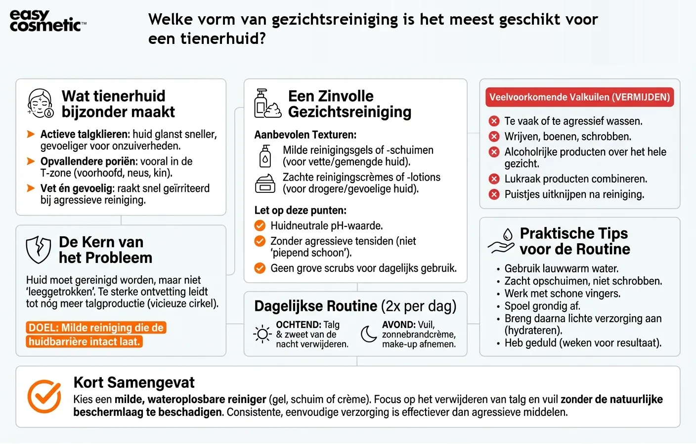 Welke vorm van gezichtsreiniging is het meest geschikt voor een tienerhuid?