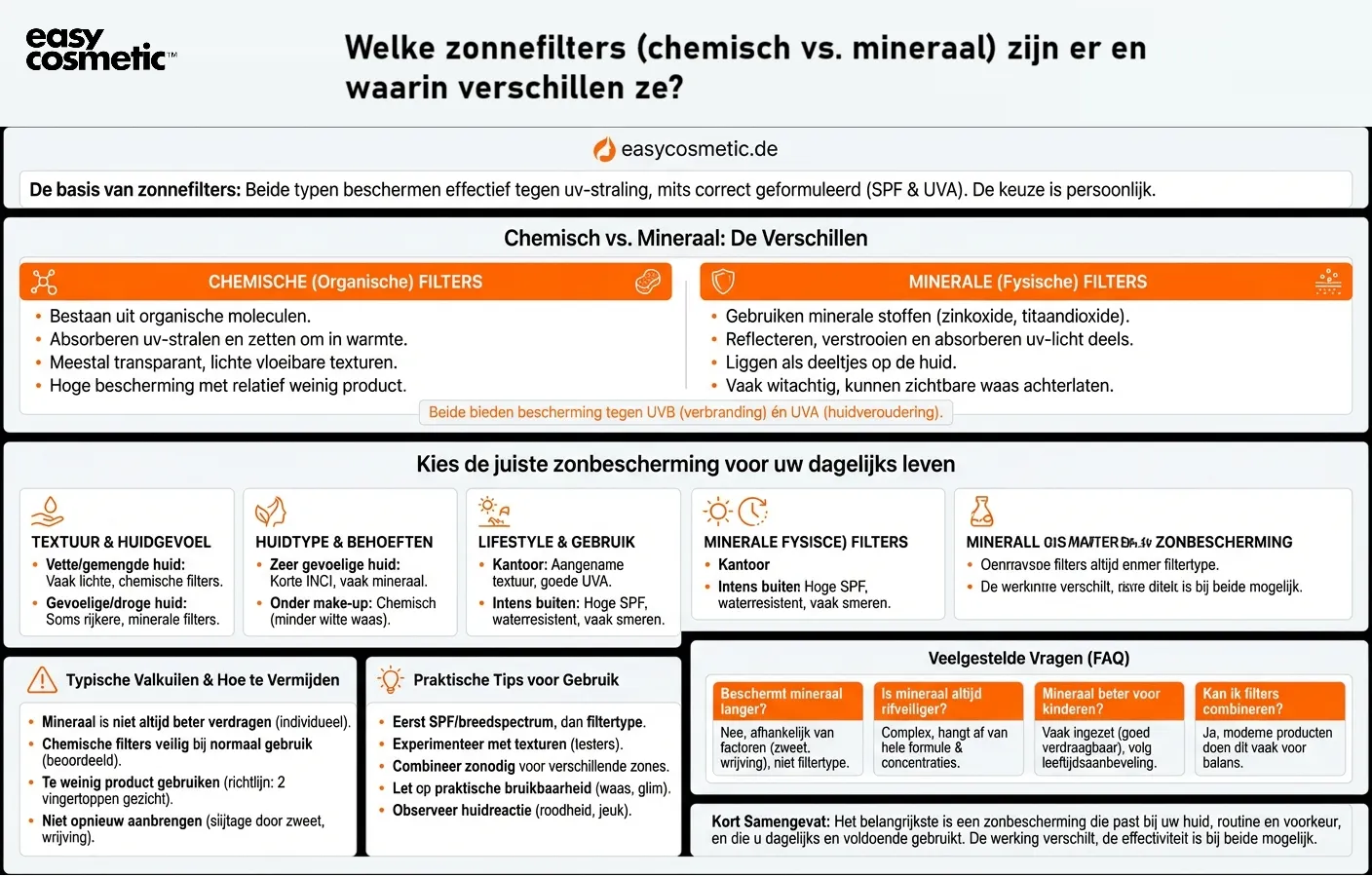 Welke zonnefilters (chemisch vs. mineraal) zijn er en waarin verschillen ze?