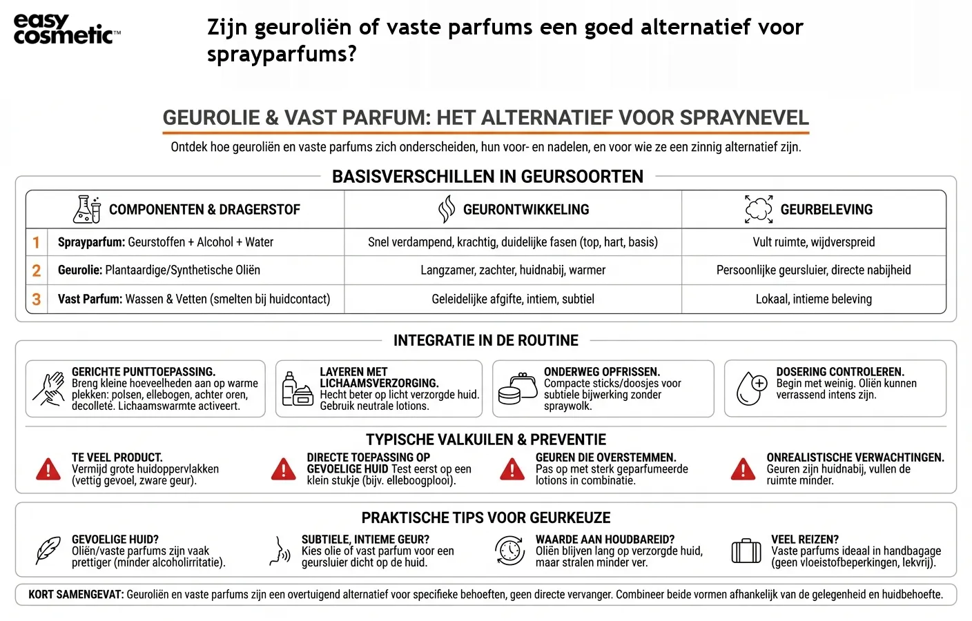 Zijn geuroliën of vaste parfums een goed alternatief voor sprayparfums?
