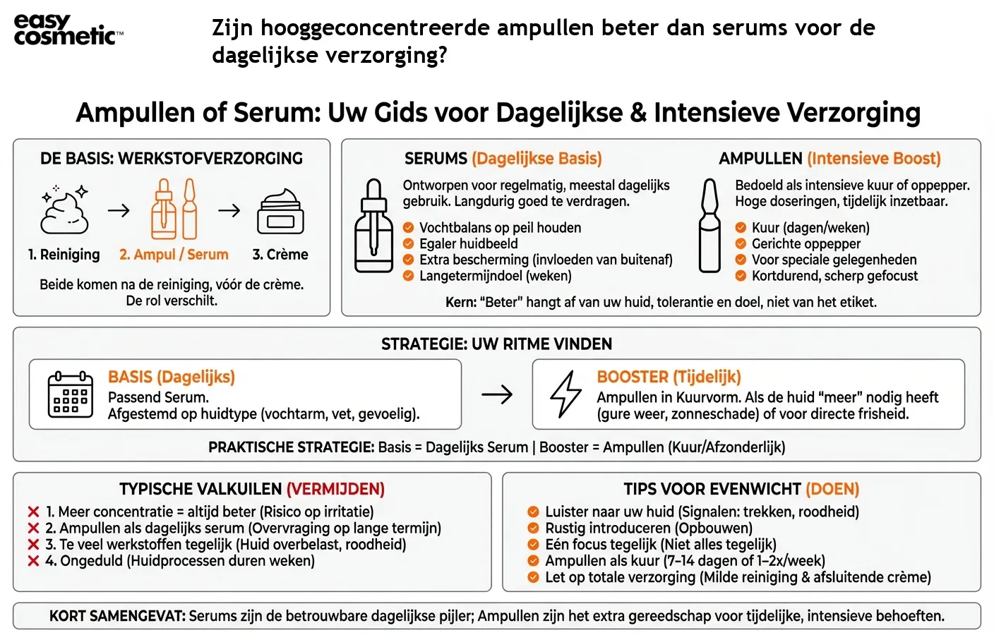 Zijn hooggeconcentreerde ampullen beter dan serums voor de dagelijkse verzorging?