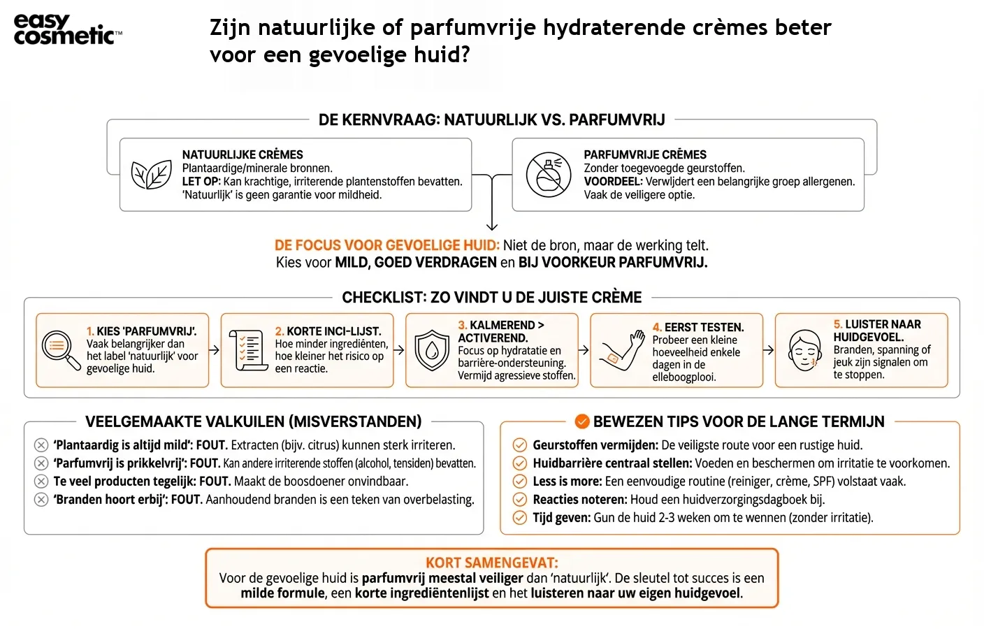 Zijn natuurlijke of parfumvrije hydraterende crèmes beter voor een gevoelige huid?