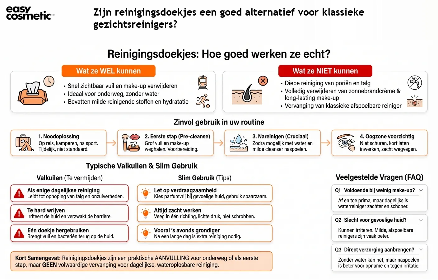Zijn reinigingsdoekjes een goed alternatief voor klassieke gezichtsreinigers?