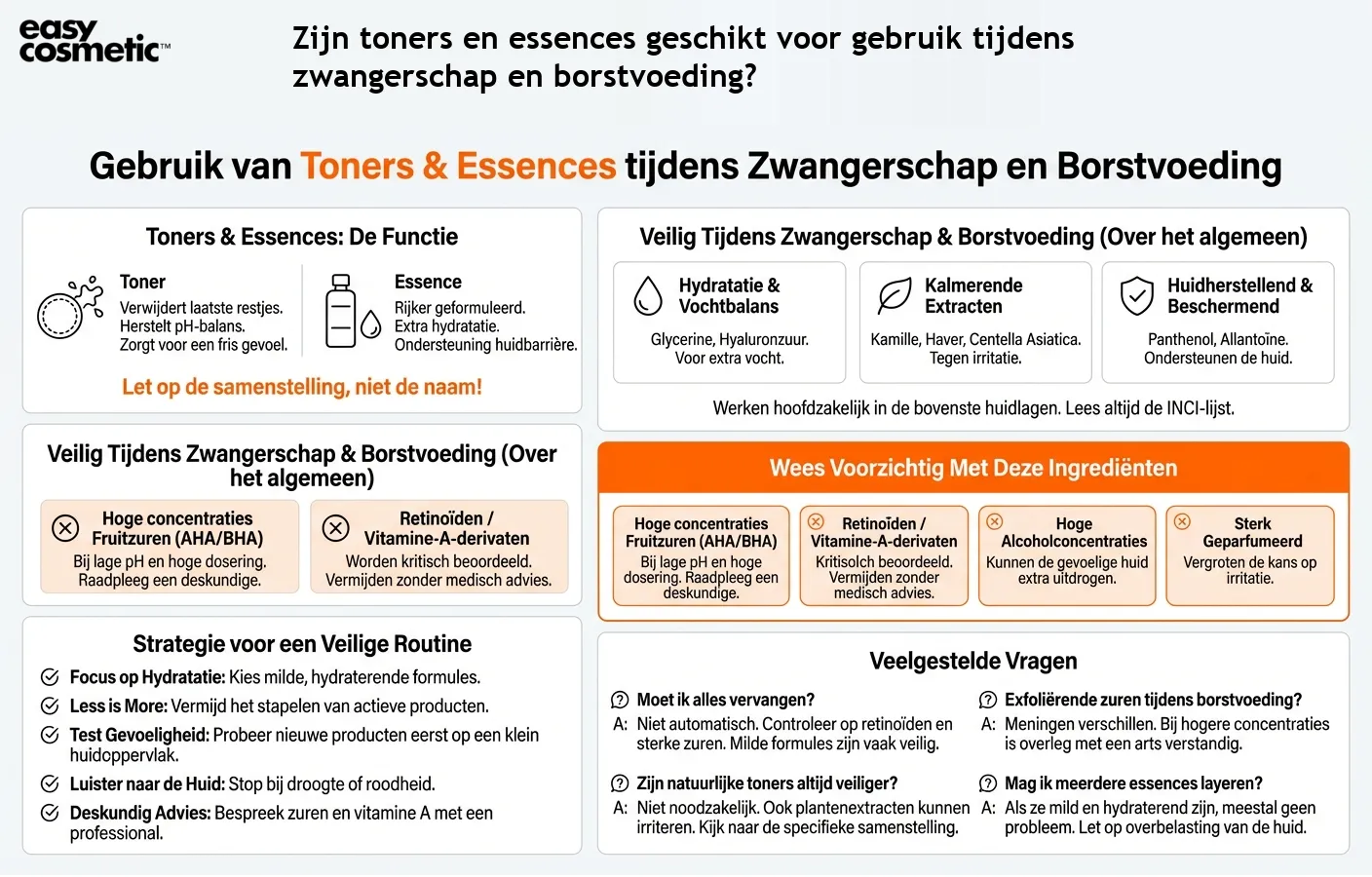 Zijn toners en essences geschikt voor gebruik tijdens zwangerschap en borstvoeding?